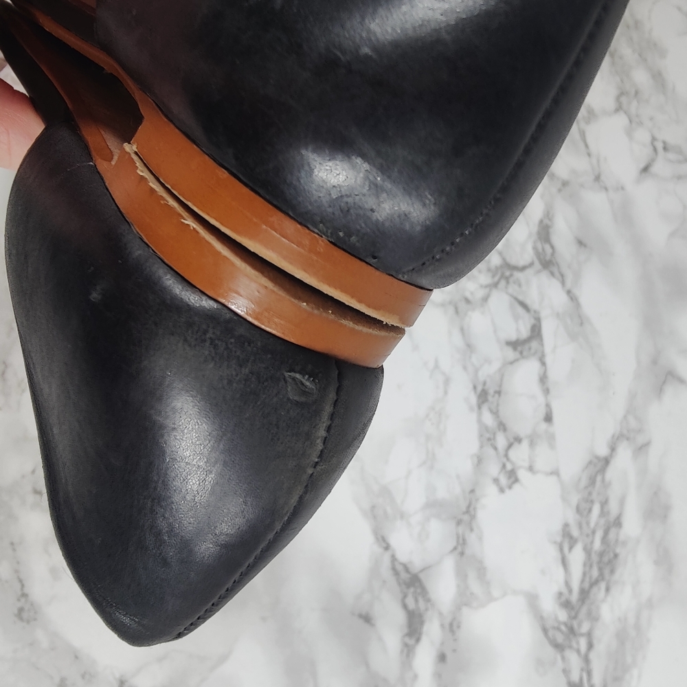 Madewell D'Orsay Dotted Calf Hair Leather Flats Size 7 - Picture 9 of 11